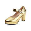 Metallic Gold Silver Closed Toe