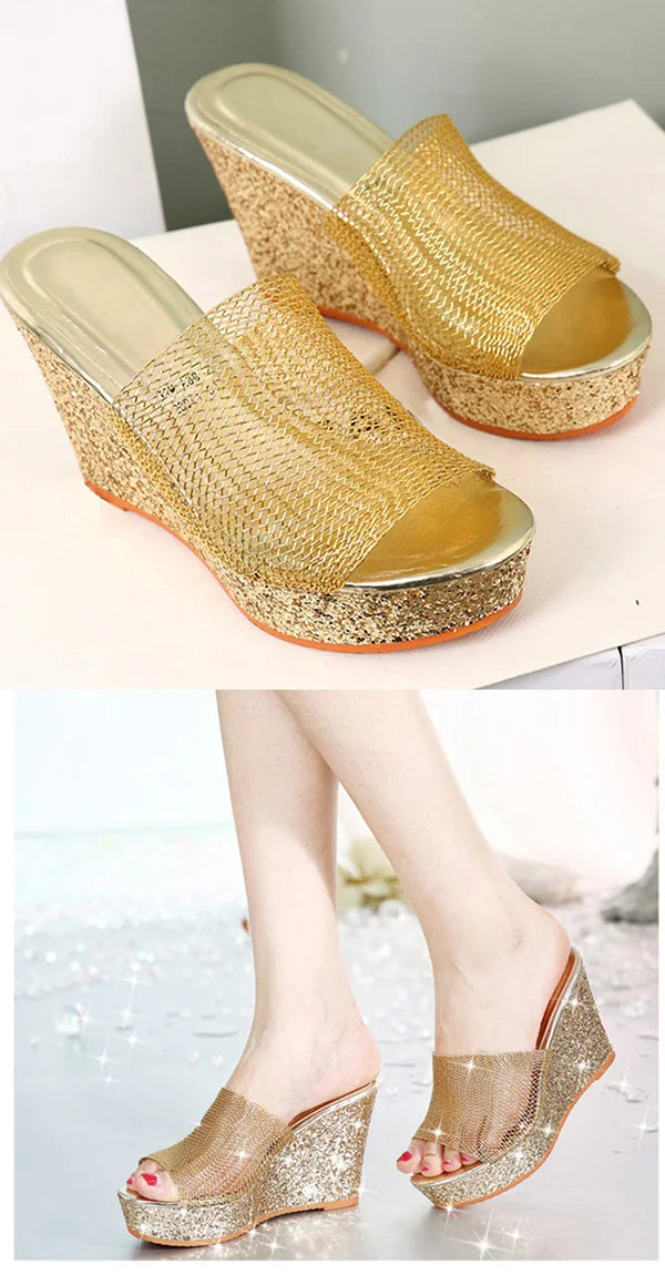 LIHUAMAO wedges slipper shoes