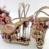 Red Pink Flowers twined Metal