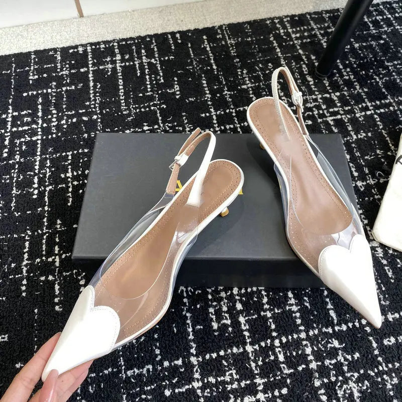 Pointy Peach Heart  Heel Shoes