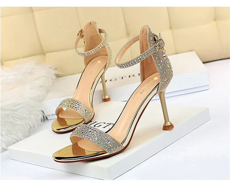 Sandals High Heels Rhinestone