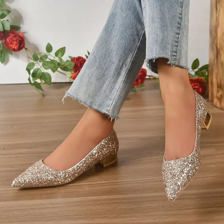 Shiny Sequin Pumps Women