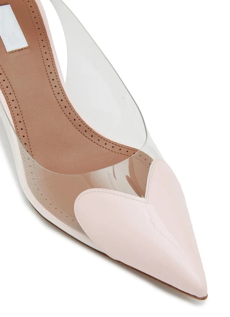 Pointy Peach Heart  Heel Shoes