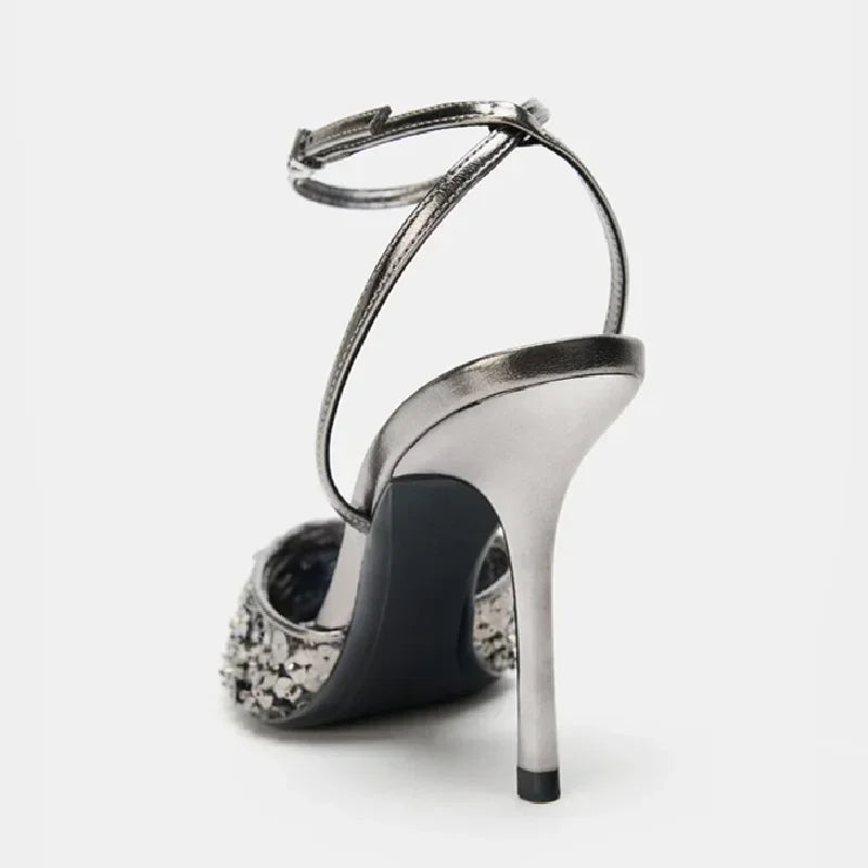 Sequin Design Heeled Sandals