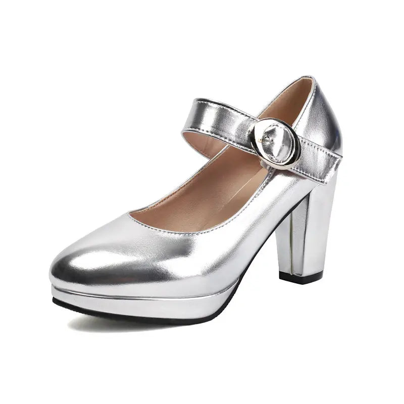 Metallic Gold Silver Closed Toe