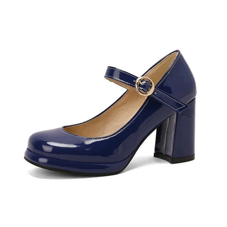 PU Patent Leather Green Navy