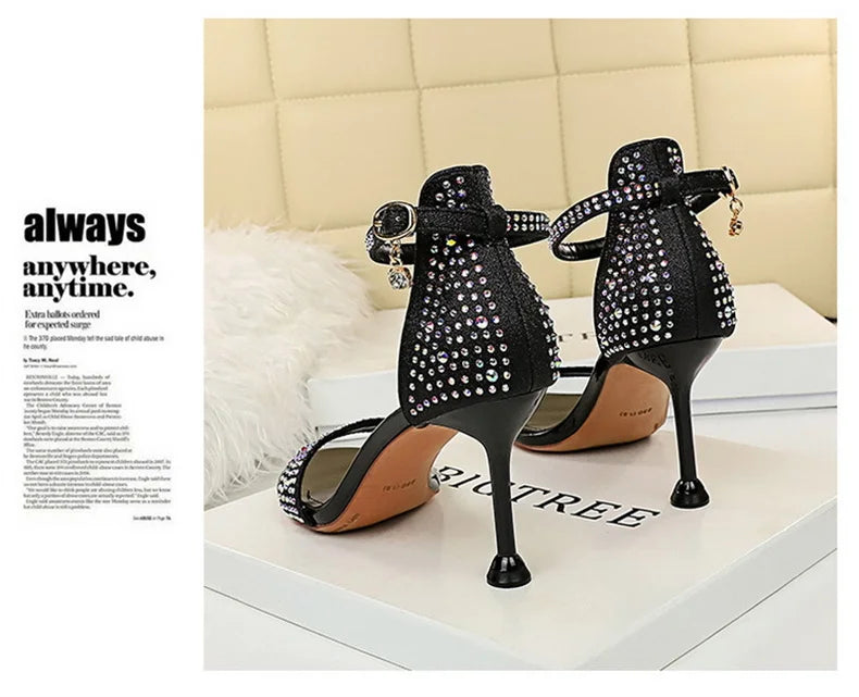 Sandals High Heels Rhinestone