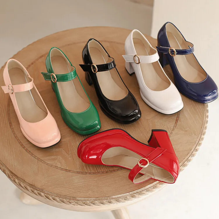 PU Patent Leather Green Navy