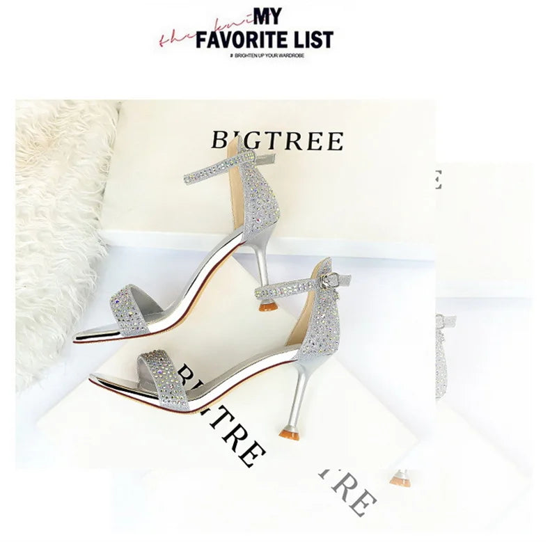 Sandals High Heels Rhinestone