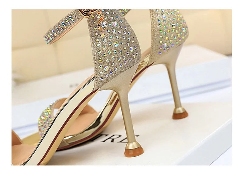 Sandals High Heels Rhinestone