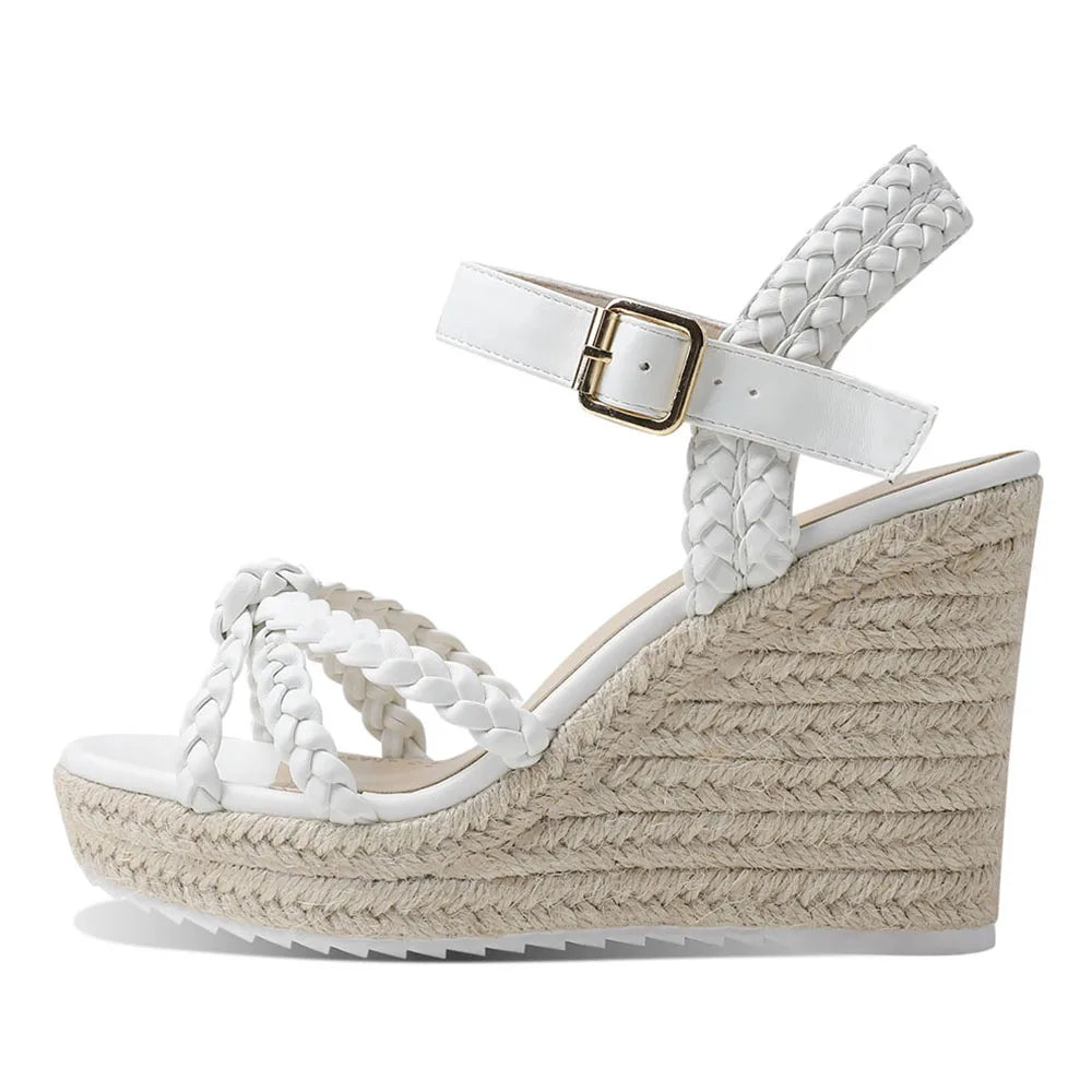 Straw Woven High Wedges