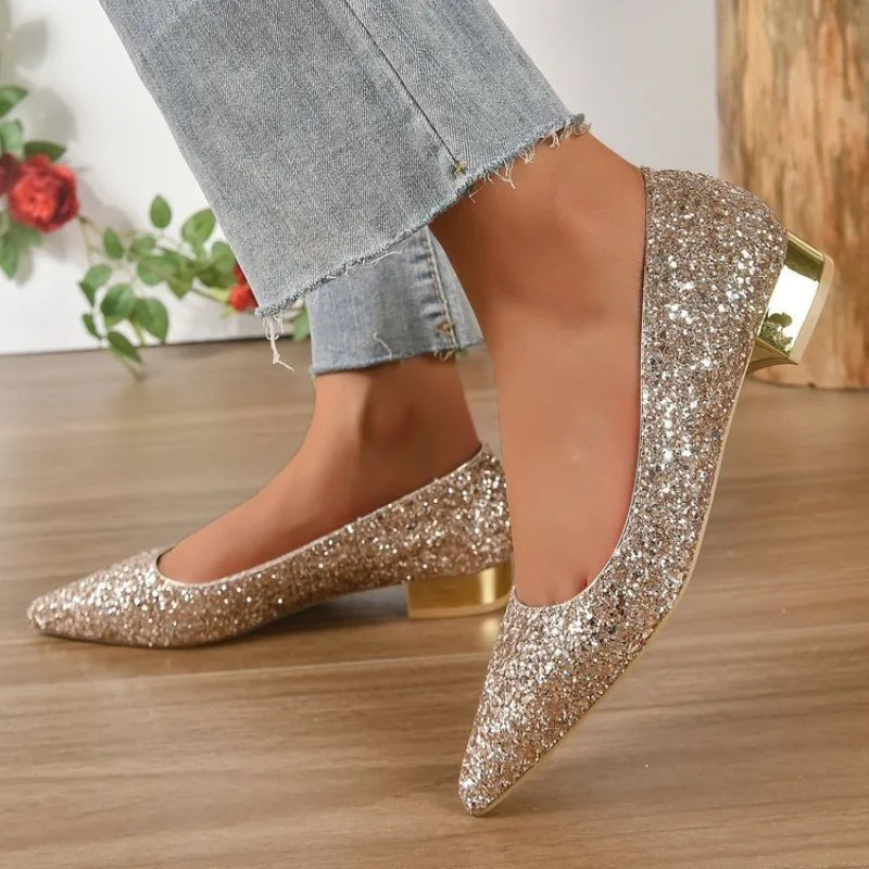 Shiny Sequin Pumps Women