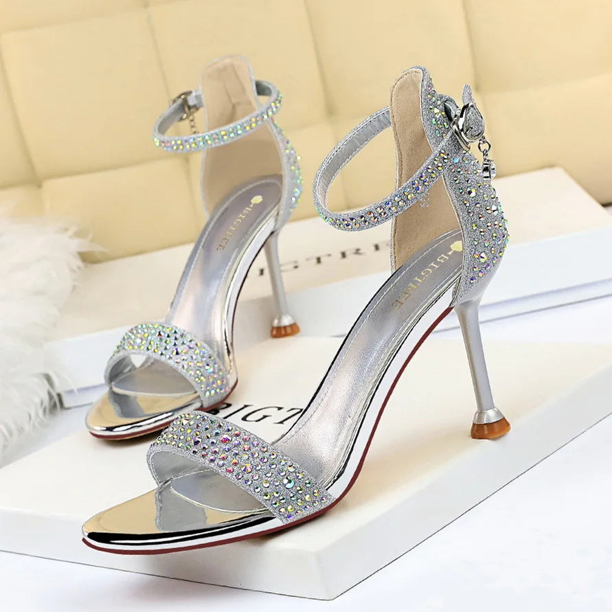 Sandals High Heels Rhinestone