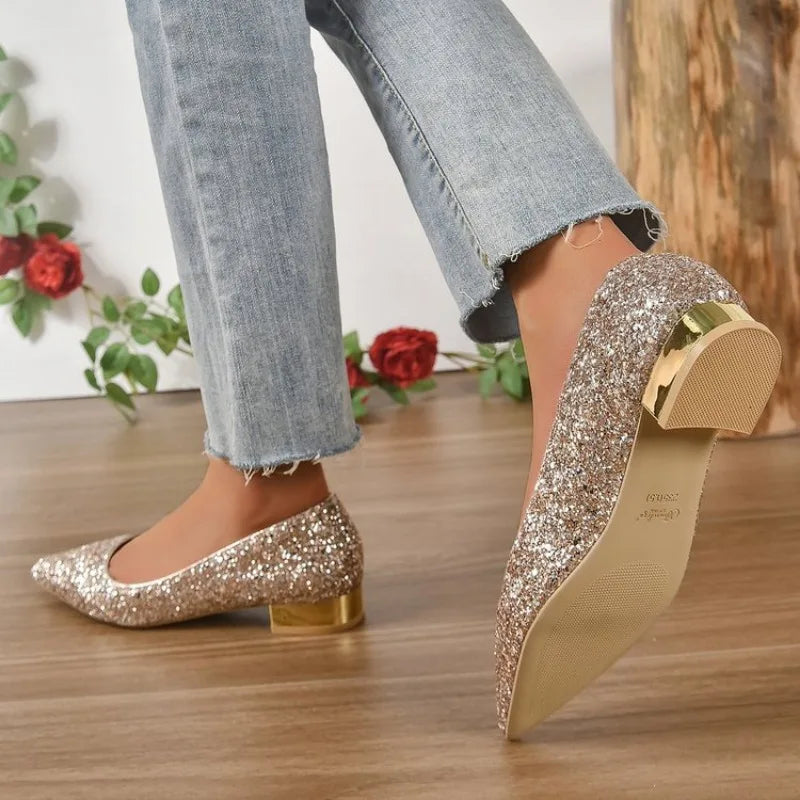 Shiny Sequin Pumps Women