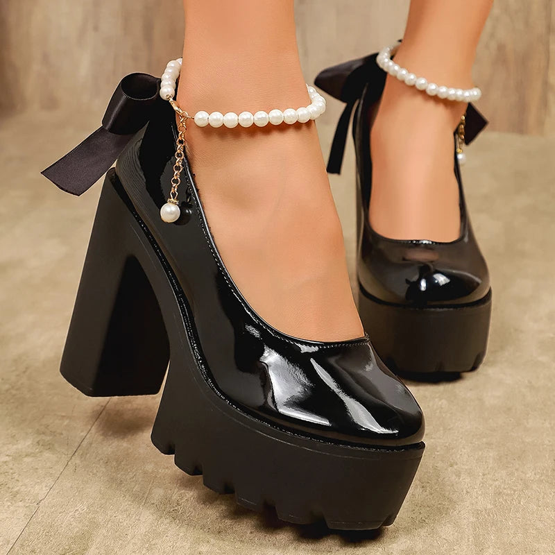 Black Patent Leather Platform