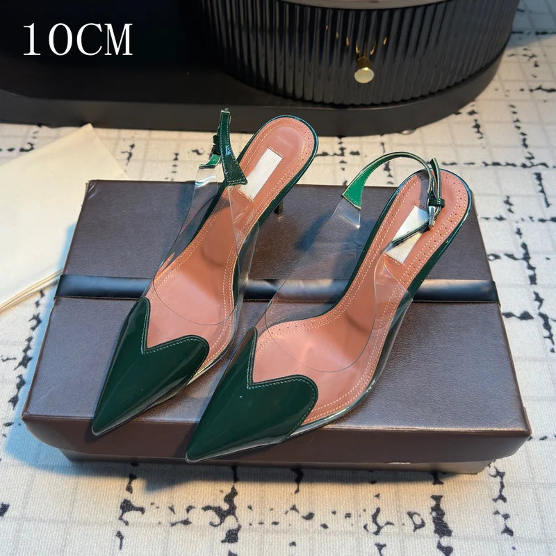 Pointy Peach Heart  Heel Shoes