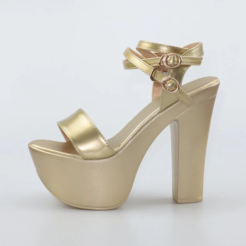 Sexy Bandage Block High Heels