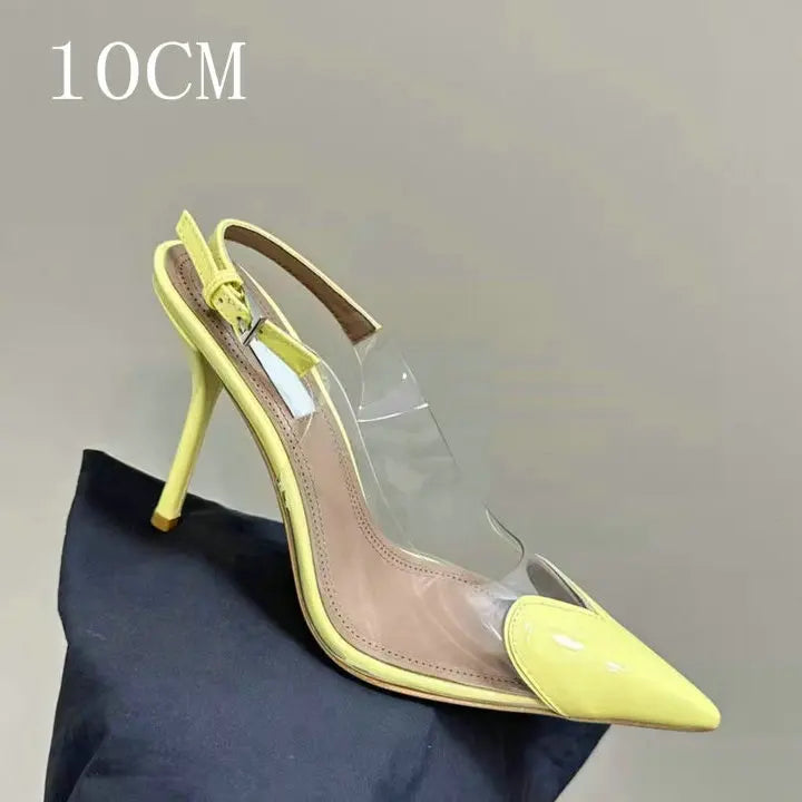 Pointy Peach Heart  Heel Shoes