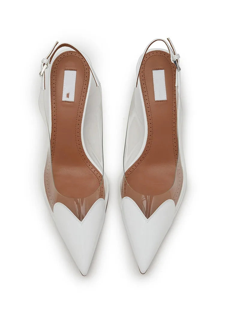 Pointy Peach Heart  Heel Shoes