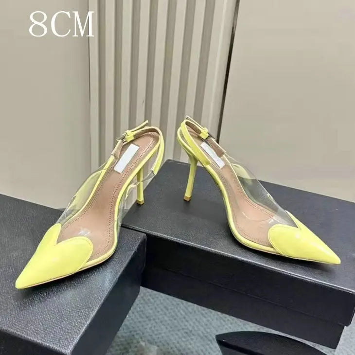 Pointy Peach Heart  Heel Shoes