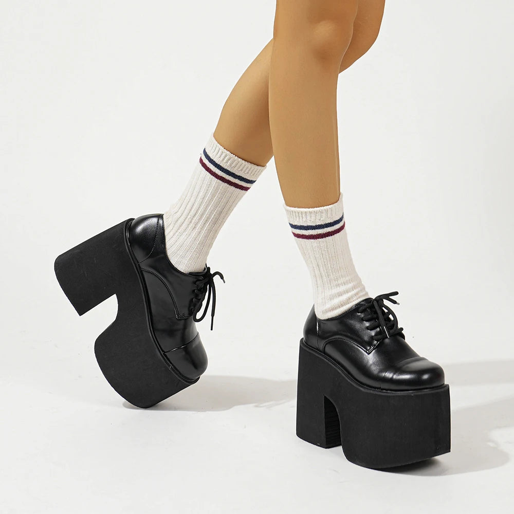 Womens Chunky Heeled Pumps