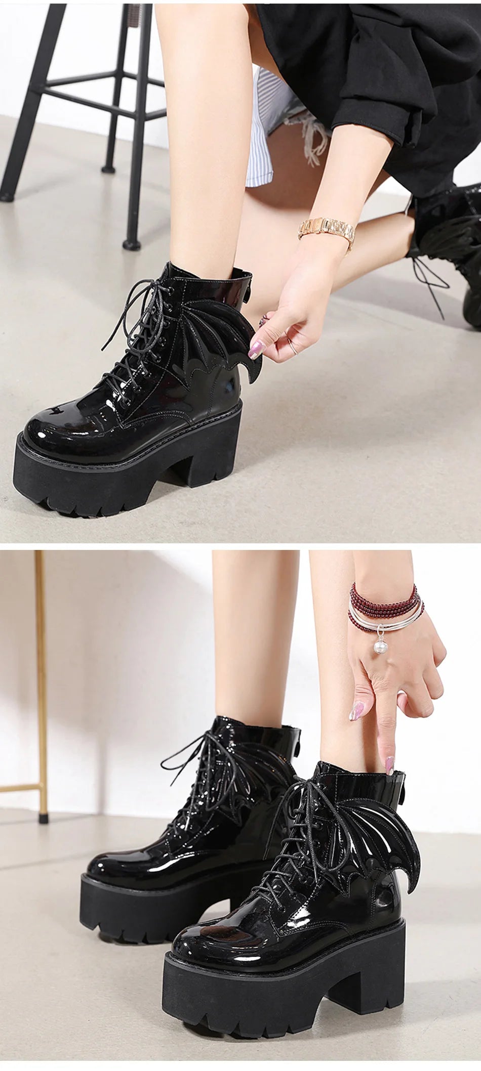Women's Black Back Zipper