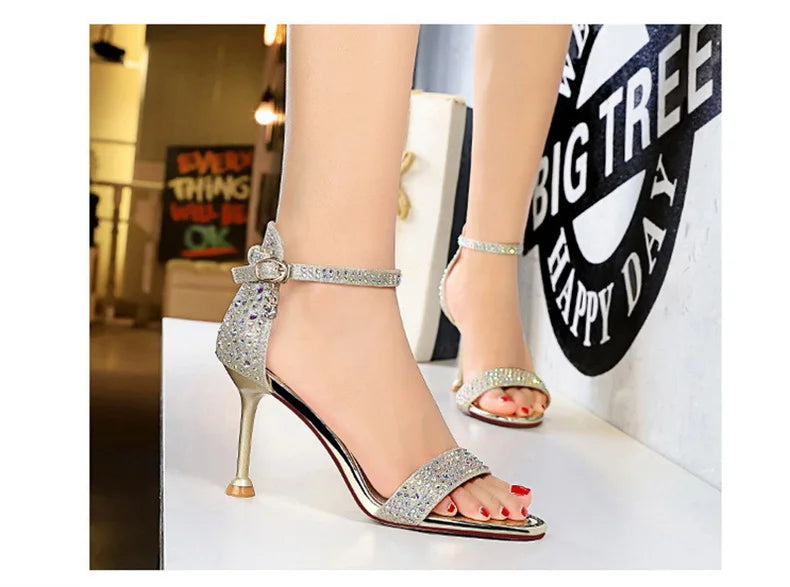 Sandals High Heels Rhinestone