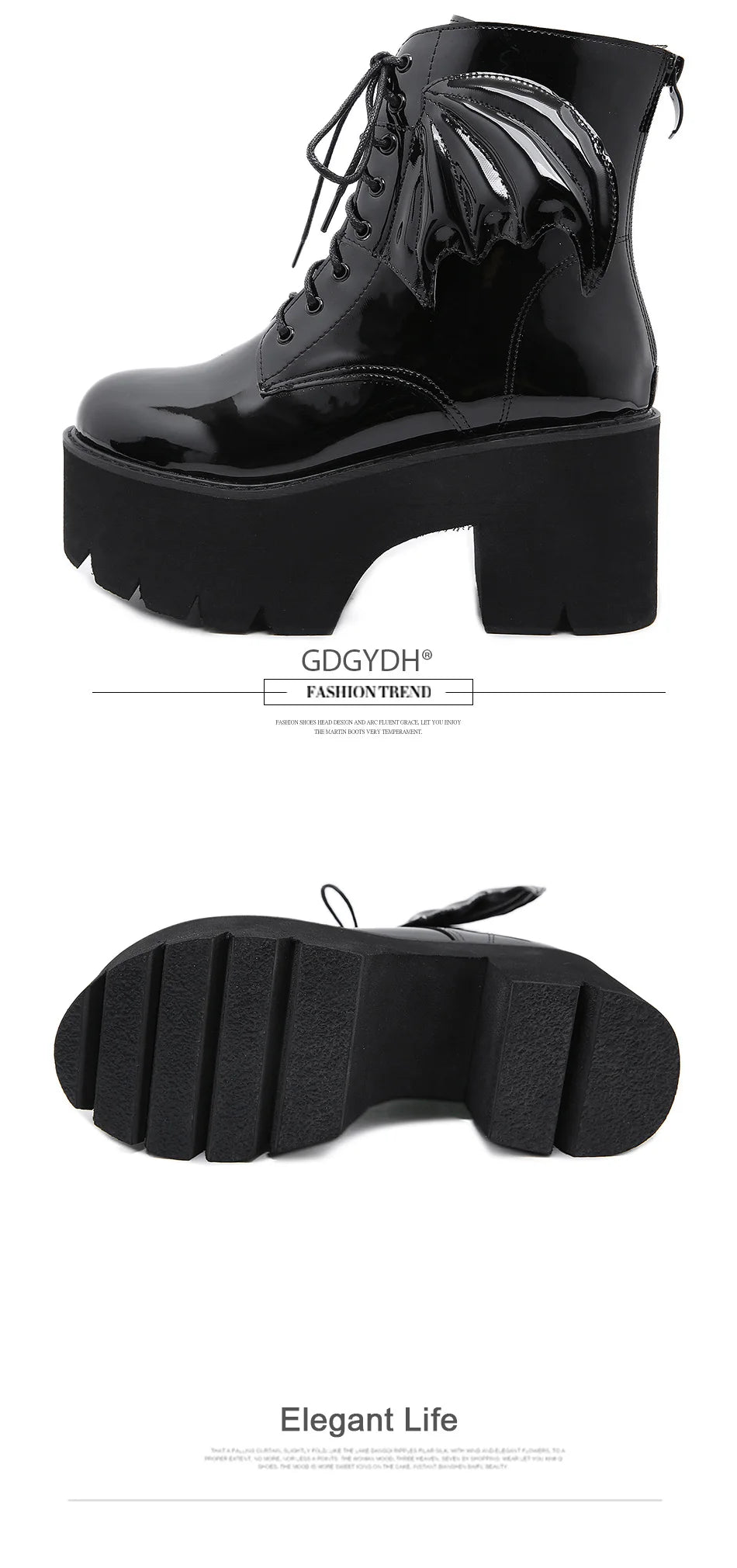 Women's Black Back Zipper