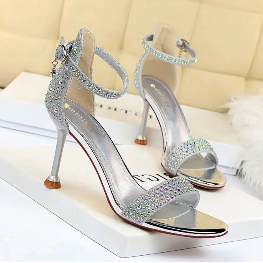Sandals High Heels Rhinestone