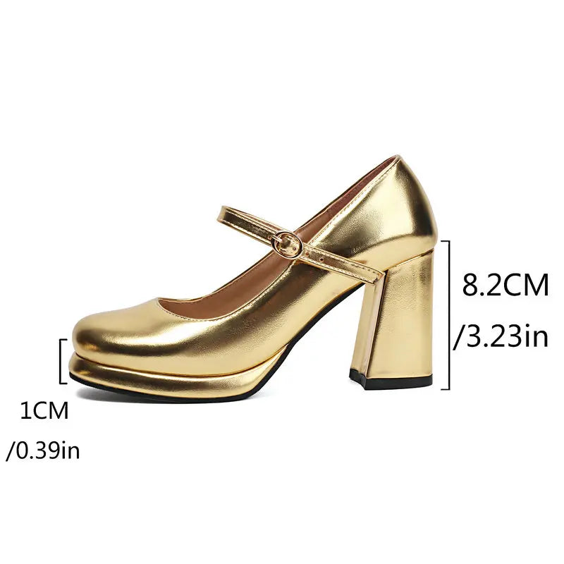 Metallic Gold Silver Closed Toe