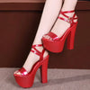 Sexy Bandage Block High Heels