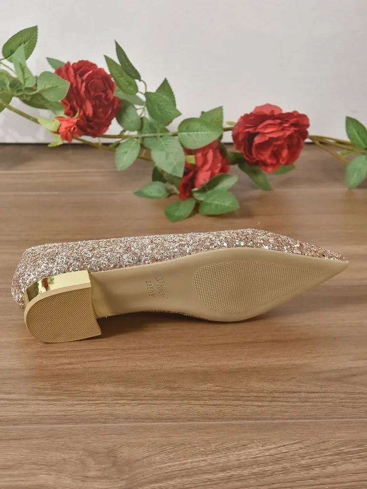 Shiny Sequin Pumps Women