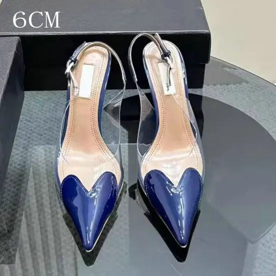 Pointy Peach Heart  Heel Shoes