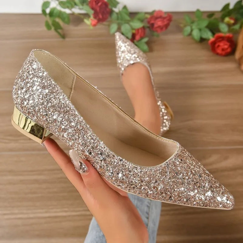 Shiny Sequin Pumps Women