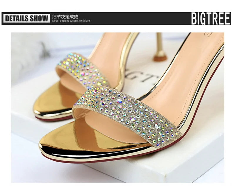 Sandals High Heels Rhinestone