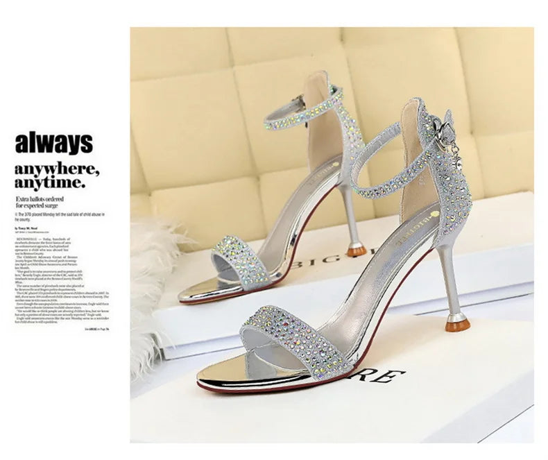 Sandals High Heels Rhinestone