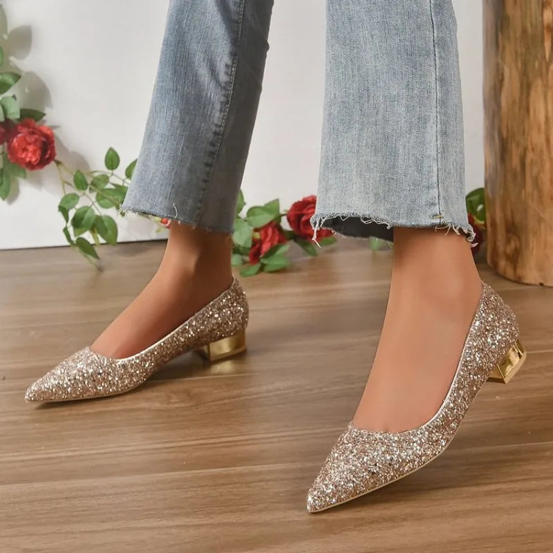 Shiny Sequin Pumps Women