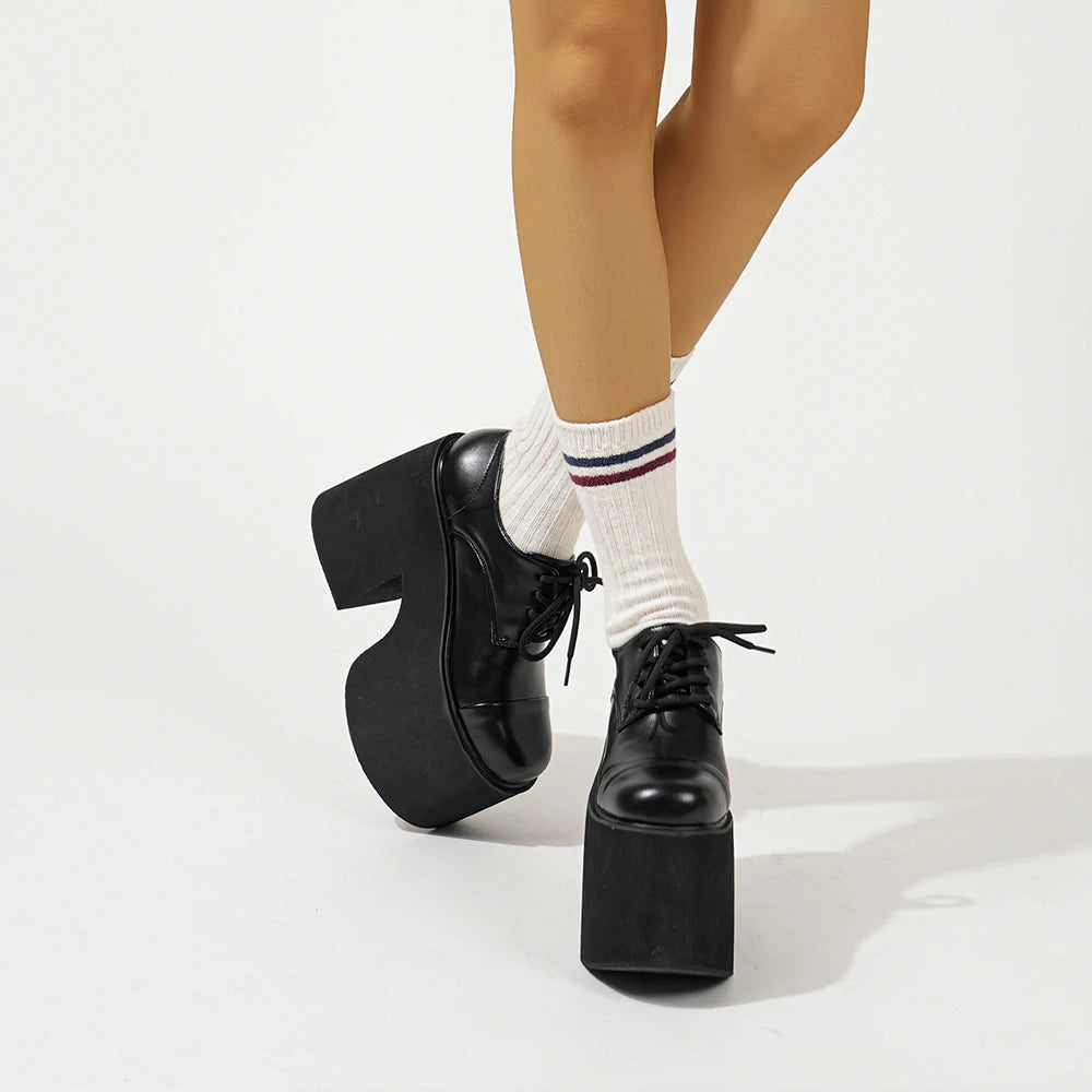 Womens Chunky Heeled Pumps