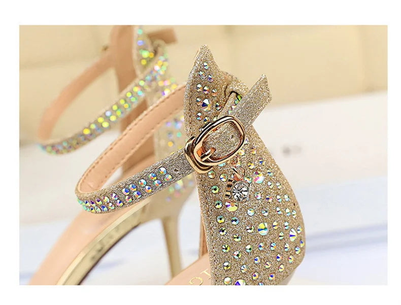Sandals High Heels Rhinestone
