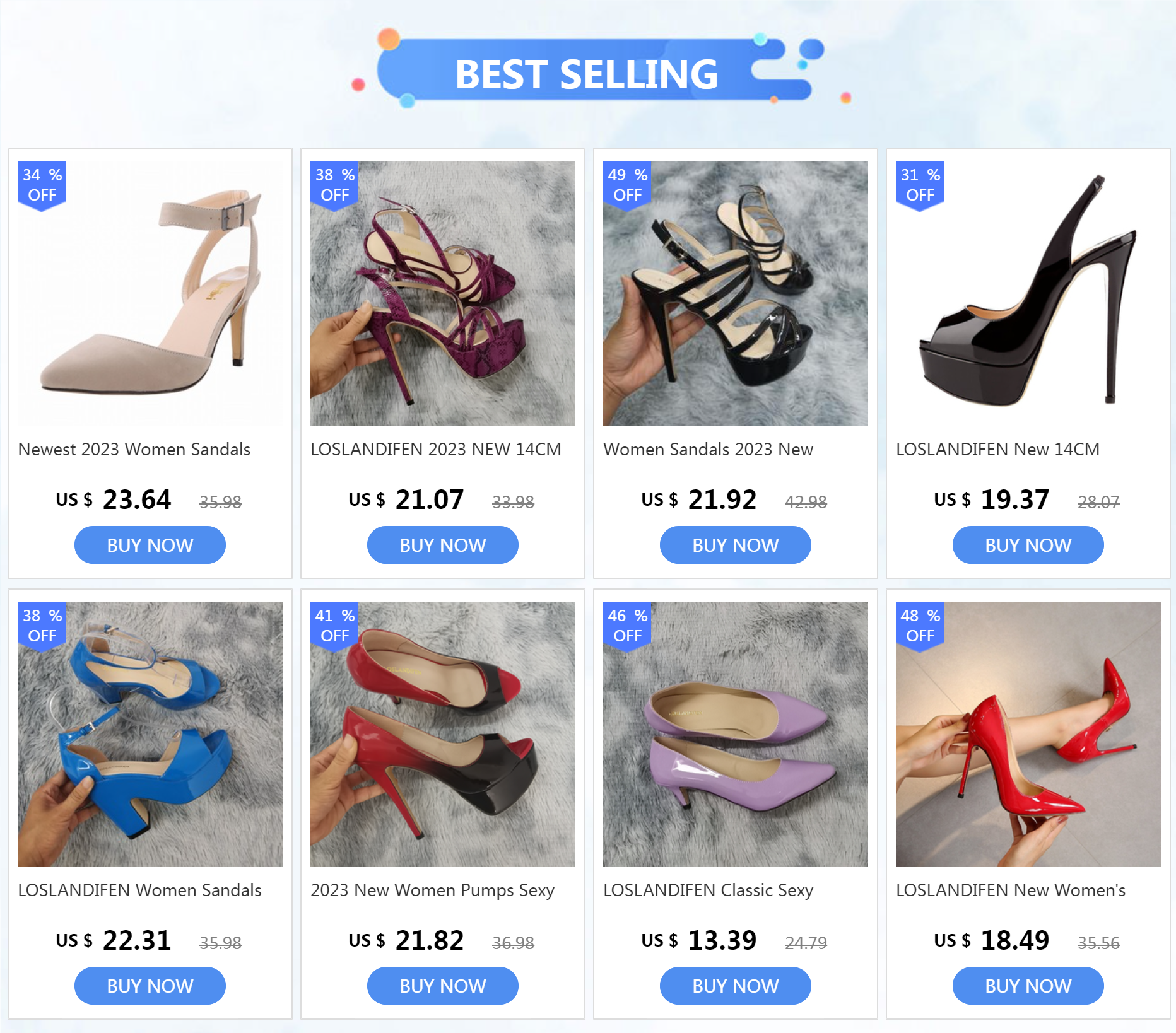 LOSLANDIFEN Women High Heels