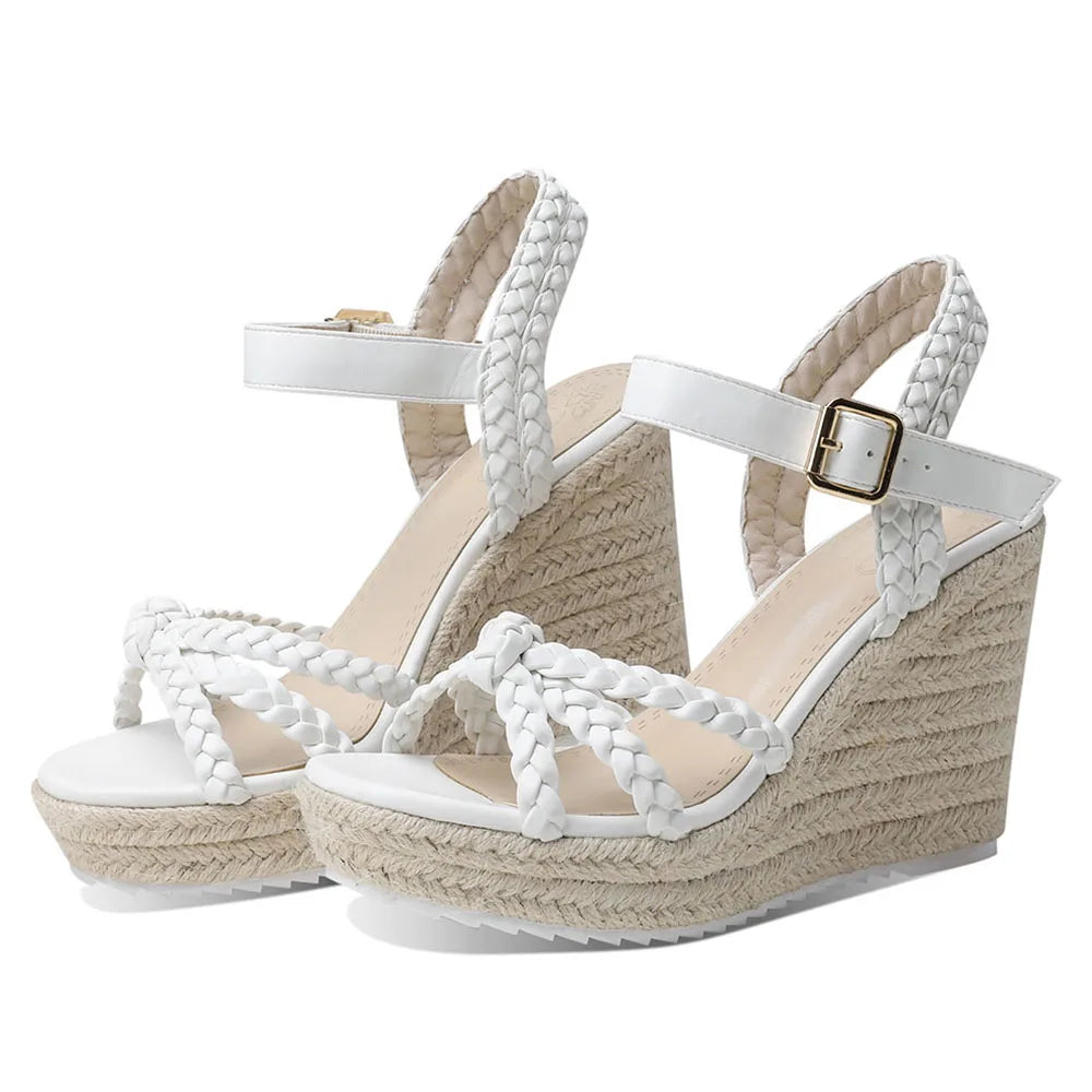 Straw Woven High Wedges