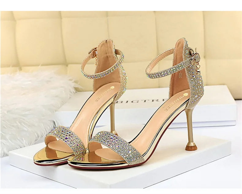 Sandals High Heels Rhinestone