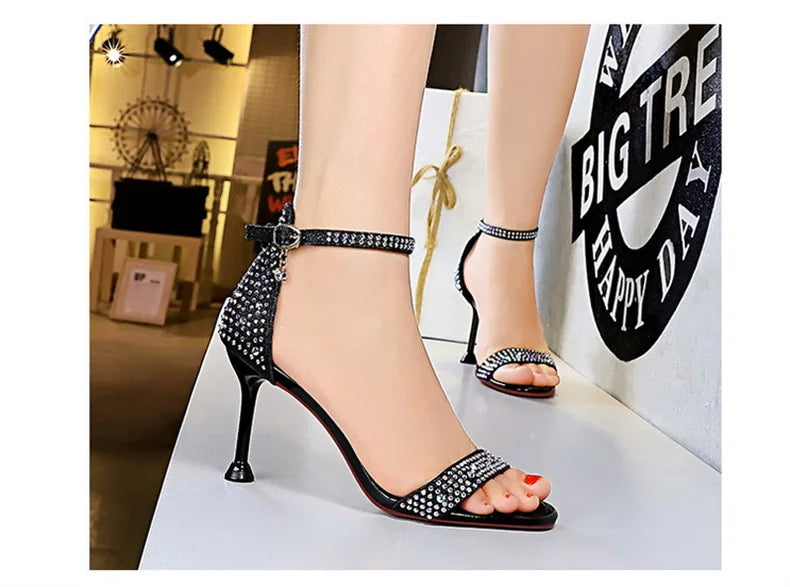 Sandals High Heels Rhinestone
