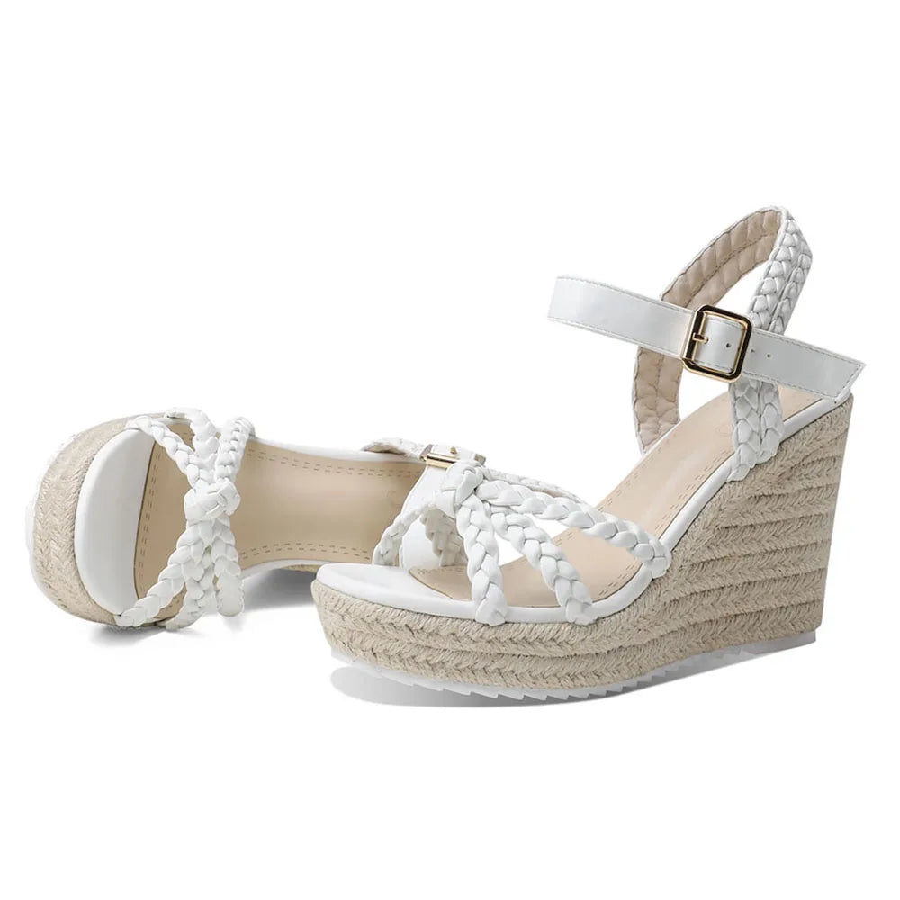 Straw Woven High Wedges