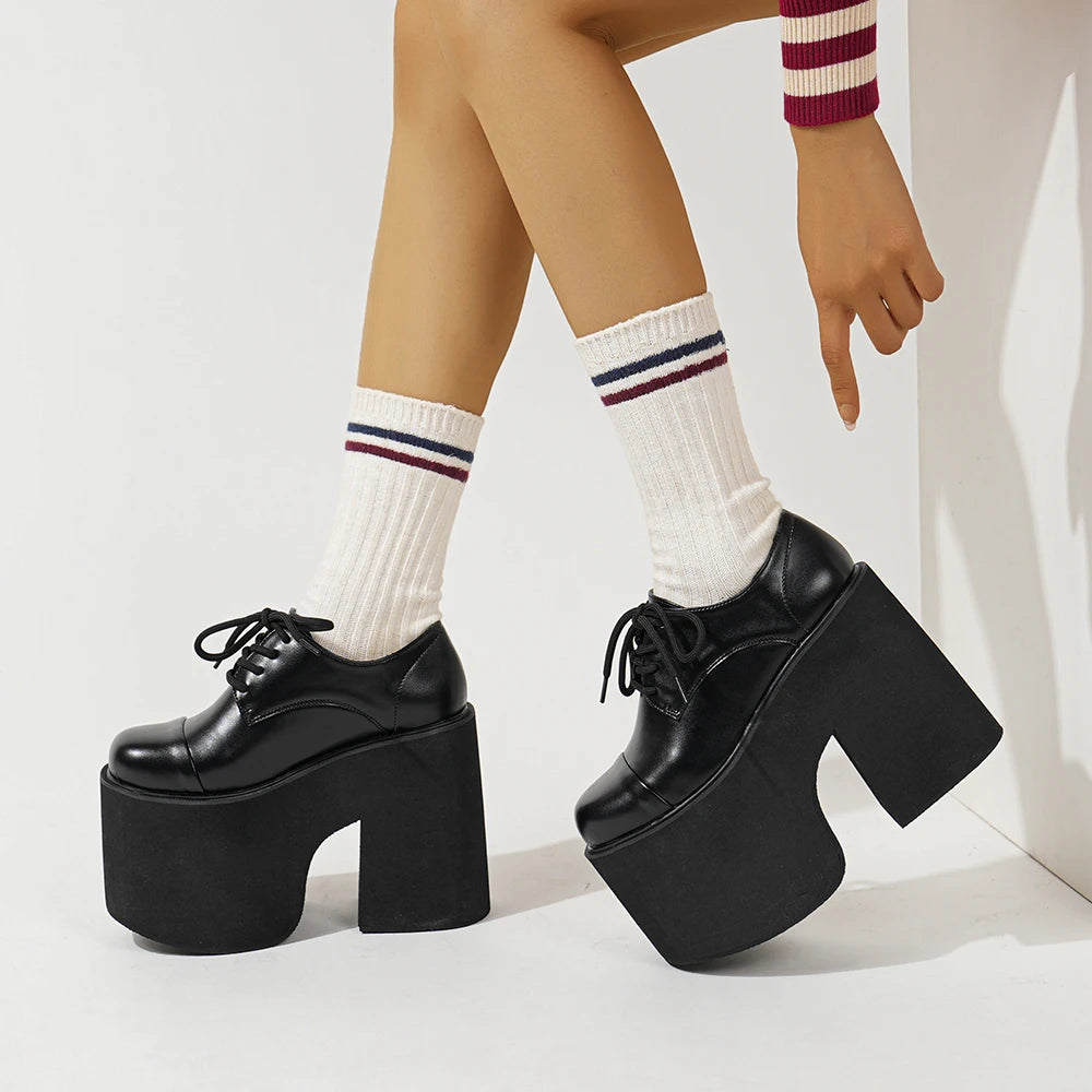 Womens Chunky Heeled Pumps