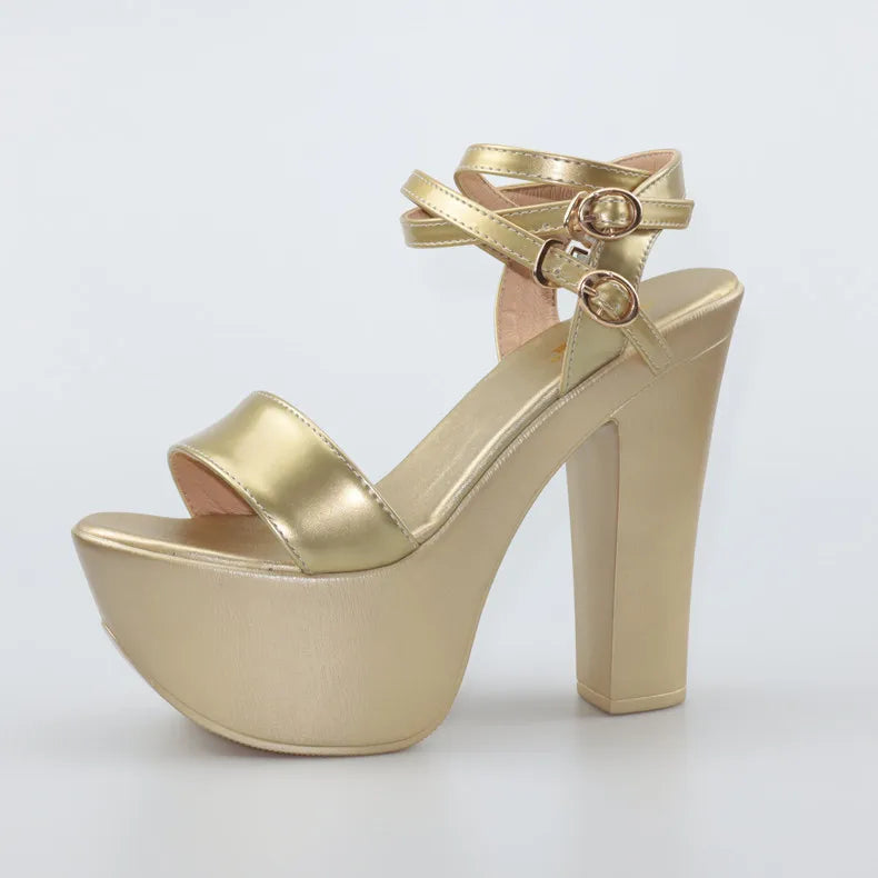 Sexy Bandage Block High Heels