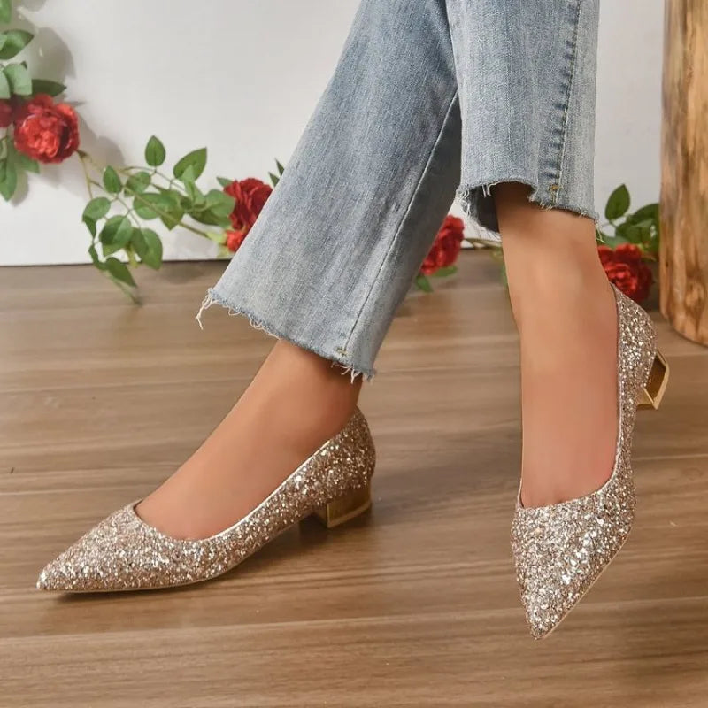 Shiny Sequin Pumps Women
