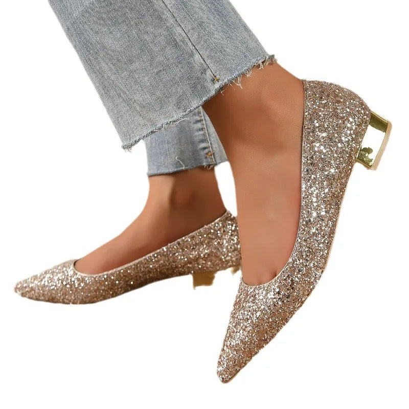 Shiny Sequin Pumps Women