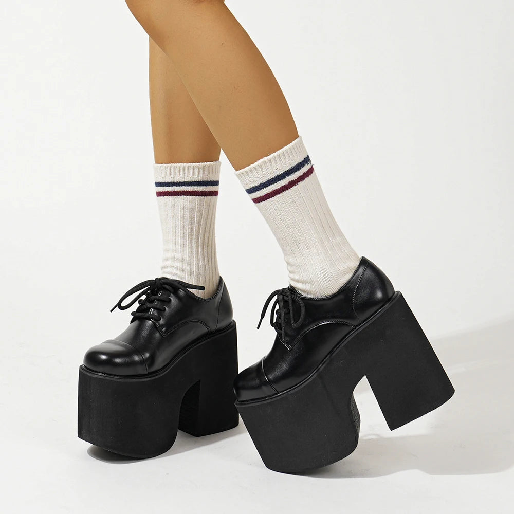 Womens Chunky Heeled Pumps