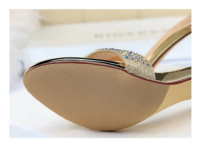 Sandals High Heels Rhinestone